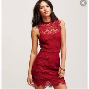 Free People Red Lace Dress